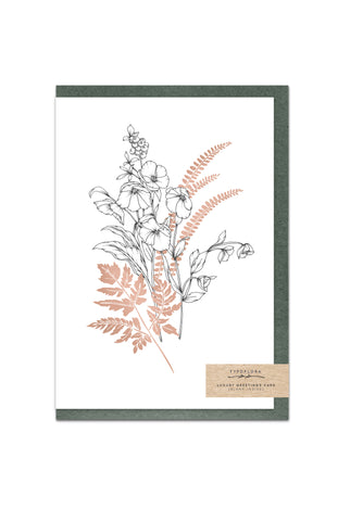 Daisy Fern Rose Gold Foil